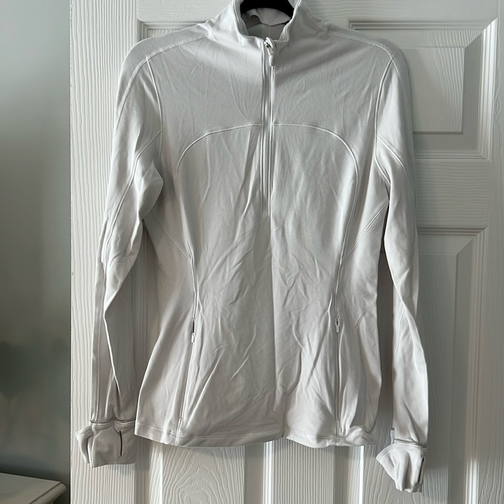LuluLemon white quarter-zip
